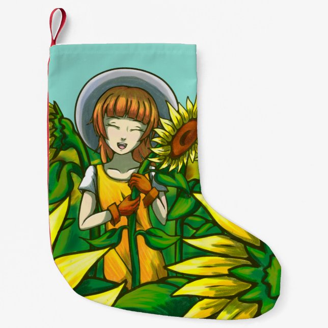 Sunflowers Small Christmas Stocking (Front)