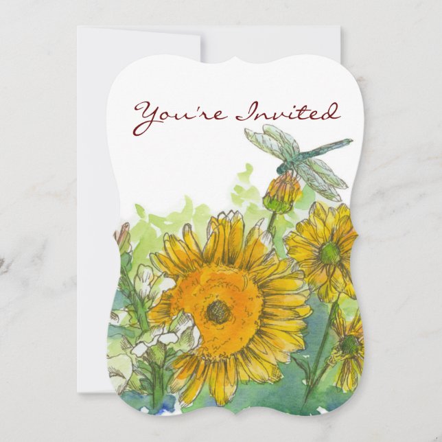 Sunflowers Snapdragons Flowers 60th Birthday Party Invitation (Front)