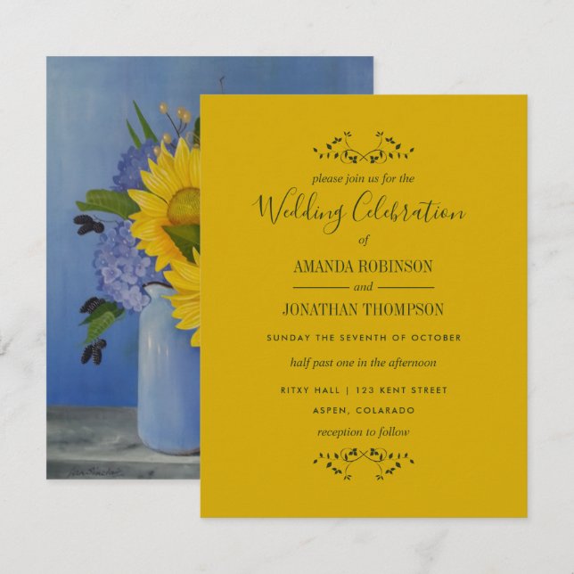 Sunflowers Spring Wedding Invitation (Front/Back)
