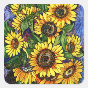 Sunflowers Square Sticker