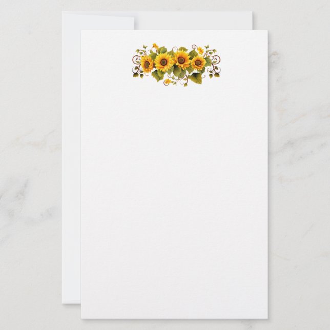 Sunflowers Stationery Paper (Front)