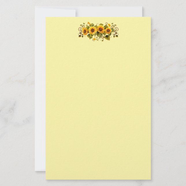 Sunflowers Stationery Paper (Front)