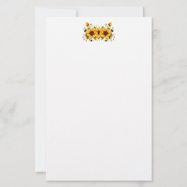 Sunflowers Stationery Paper (Front)