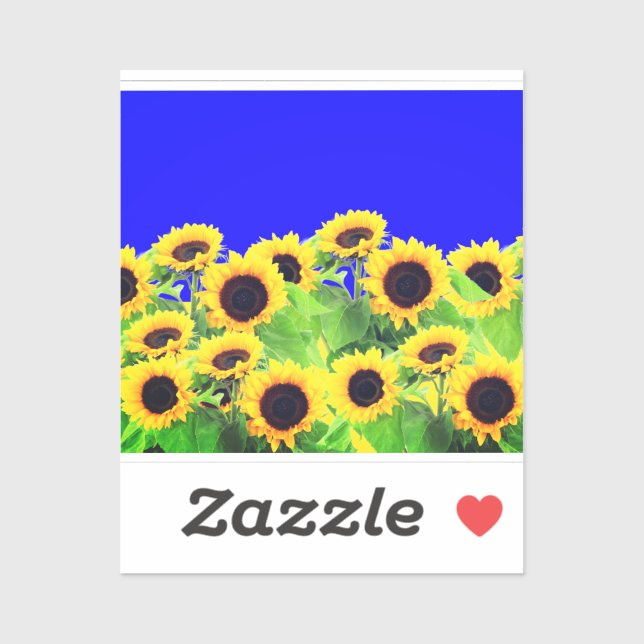 Sunflowers Sticker Ukrainian Flag Colours - Freedo (Sheet)
