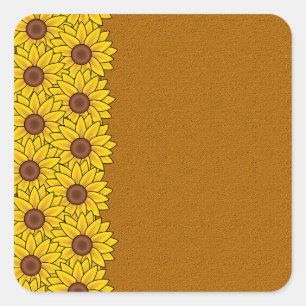 Sunflowers stickers, customise square sticker