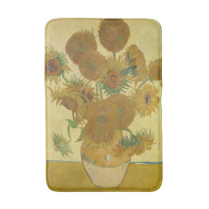 Sunflowers, Still Life Oil Painting, Van Gogh Bath Mat