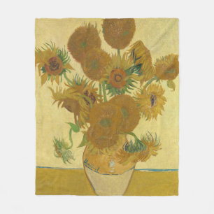 Sunflowers, Still Life Oil Painting, Van Gogh Fleece Blanket