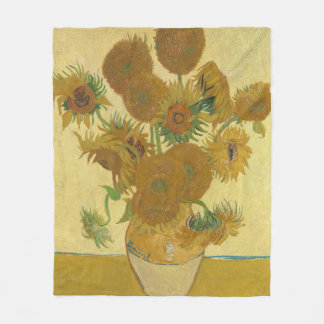 Sunflowers, Still Life Oil Painting, Van Gogh Fleece Blanket