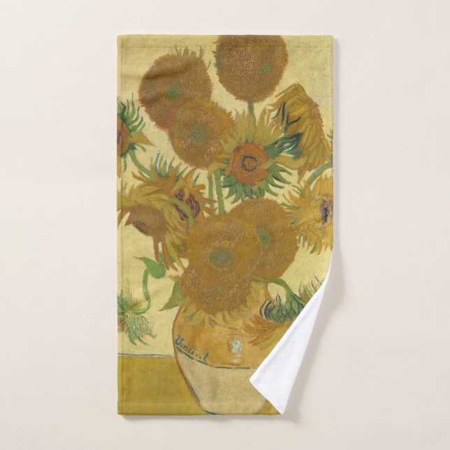 Sunflowers, Still Life Oil Painting, Van Gogh Hand Towel (Hand Towel)