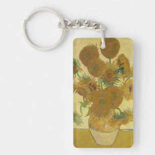 Sunflowers, Still Life Oil Painting, Van Gogh Key Ring