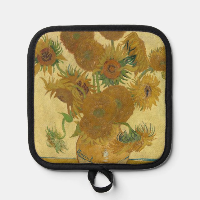 Sunflowers, Still Life Oil Painting, Van Gogh Pot Holder (Front)