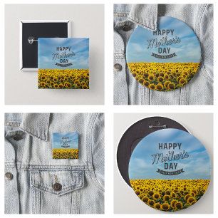 Sunflowers Stylish Elegant Best Mum Ever Floral 3 Cm Round Badge