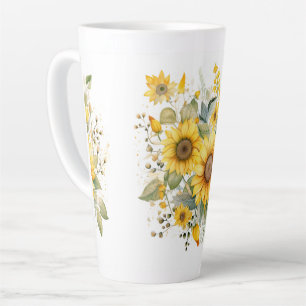 Sunflowers Summer Latte Porcelain Cup