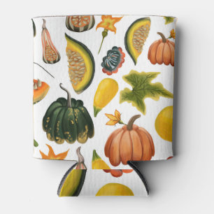 Sunflowers Summer: Vintage Watercolor Pattern Can Cooler