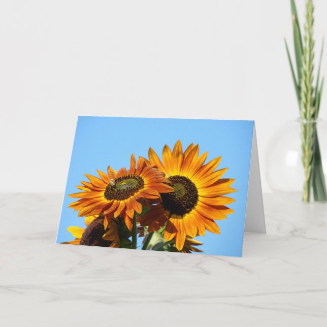 SUNFLOWERS SUN FLOWERS GREETING CARDS NOTE CARD (Front)