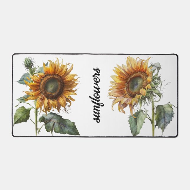 "Sunflowers" Sunflower Desk Mat (Front)