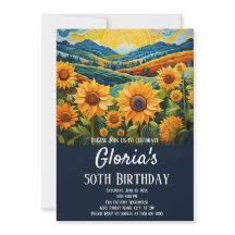 Sunflowers Sunrise 50th Birthday Party OR ANY AGE