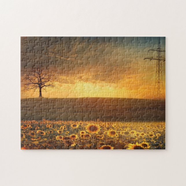 Sunflowers Sunset Puzzle Gift (Horizontal)