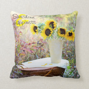 Sunflowers Sunshine & Happiness Cushion