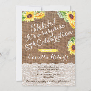 Sunflowers Surprise 85th Birthday Party Cards