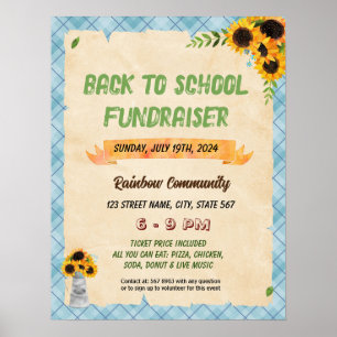 Sunflowers teacher staff appreciation flyer poster