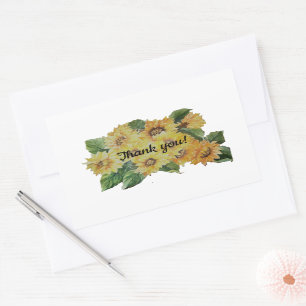 SUNFLOWERS thank you Rectangular Sticker