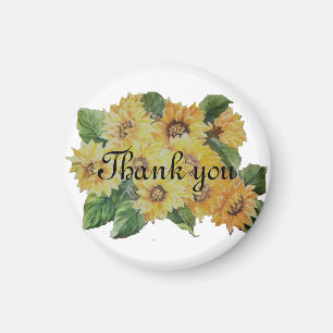 Sunflowers thank you wedding favor magnet