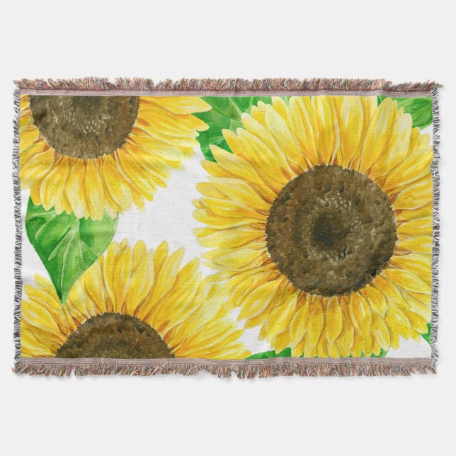 Sunflowers Throw Blanket (Front)