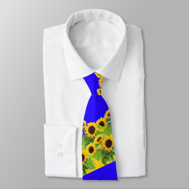Sunflowers Tie Ukrainian Flag Colors Support (Tied)