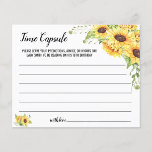 Sunflowers Time Capsule Advice for Baby card