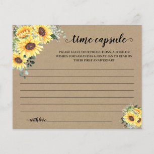Sunflowers Time Capsule Advice for Couple Card