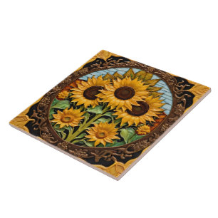 Sunflowers Trendy Beautiful Collection Tile