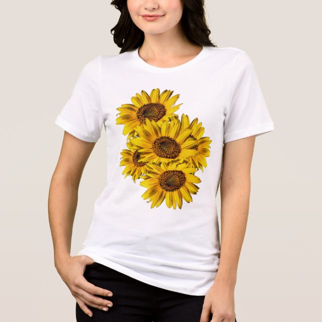 Sunflowers  Tri-Blend shirt (Front)