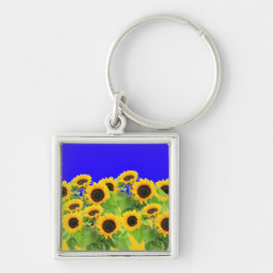 Sunflowers - Ukrainian Flag Peace Freedom Ukraine  Key Ring