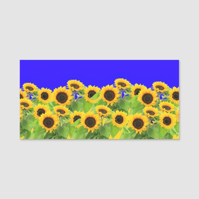 Sunflowers - Ukrainian Flag Peace Freedom Ukraine  Name Tag (Front)