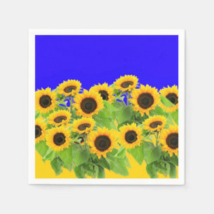Sunflowers - Ukrainian Flag Peace Freedom Ukraine  Napkin