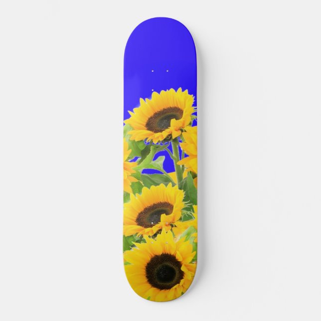 Sunflowers - Ukrainian Flag Peace Freedom Ukraine  Skateboard (Front)
