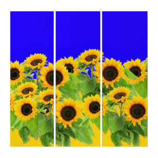 Sunflowers - Ukrainian Flag Peace Freedom Ukraine  Triptych