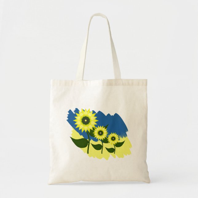 Sunflowers Ukrainian. Ukraine Flag. Free Ukraine  Tote Bag (Front)