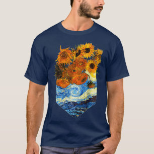 Sunflowers Van Gogh Vintage Floral Pocket T-Shirt