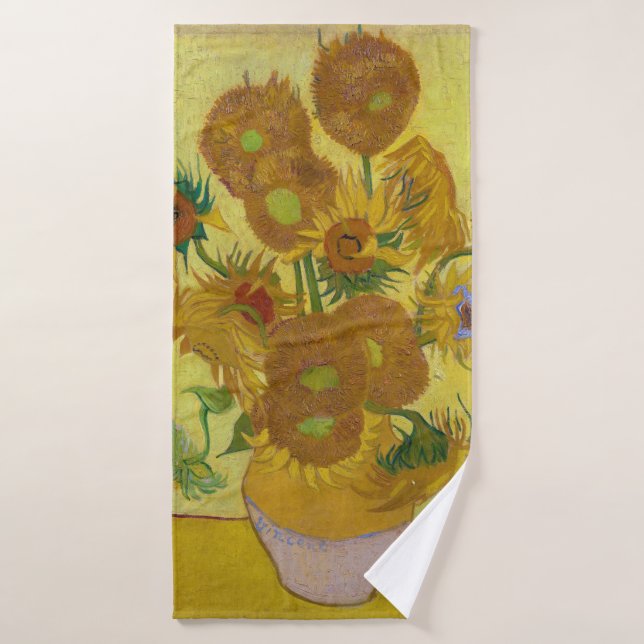 Sunflowers, Vincent van Gogh, 1889 Bath Towel (Bath Towel)