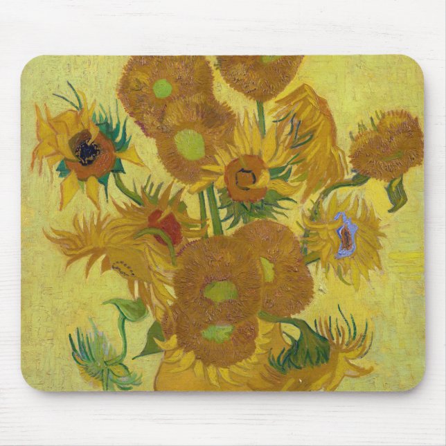 Sunflowers, Vincent van Gogh, 1889 Mouse Mat (Front)