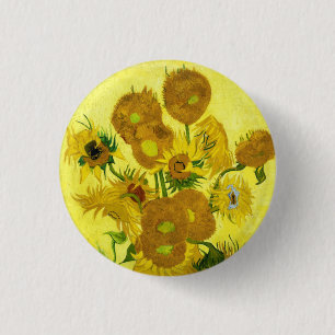 Sunflowers Vincent van Gogh   3 Cm Round Badge
