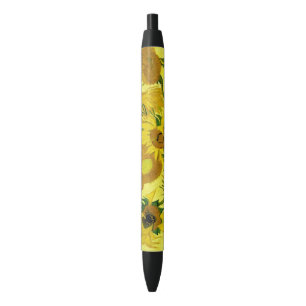 Sunflowers Vincent van Gogh Black Ink Pen