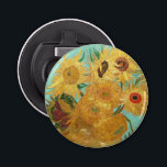 Sunflowers Vincent van Gogh   Bottle Opener<br><div class="desc">Sunflowers (1889)  Vincent van Gogh. Still life on a blue background. A bright bouquet of sunflower flowers stand in a vase. Reproduction of famous works of art  images in the public domain.</div>