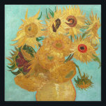 Sunflowers Vincent van Gogh  Garden Sign<br><div class="desc">Sunflowers (1889)  Vincent van Gogh. Still life on a blue background. A bright bouquet of sunflower flowers stand in a vase. Reproduction of famous works of art  images in the public domain.</div>