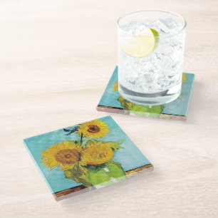 Sunflowers Vincent van Gogh  Glass Coaster