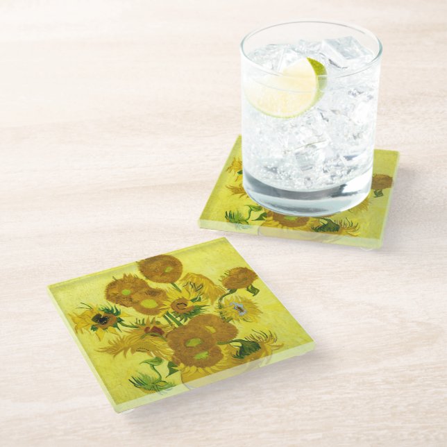 Sunflowers Vincent van Gogh    Glass Coaster (Angled)