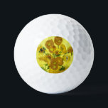 Sunflowers Vincent van Gogh    Golf Balls<br><div class="desc">Sunflowers  Vincent van Gogh. Still life on a yellow background. A bright bouquet of sunflower flowers stand in a vase. Reproduction of famous works of art  images in the public domain.</div>