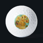 Sunflowers Vincent van Gogh    Golf Balls<br><div class="desc">Sunflowers (1889)  Vincent van Gogh. Still life on a blue background. A bright bouquet of sunflower flowers stand in a vase. Reproduction of famous works of art  images in the public domain.</div>